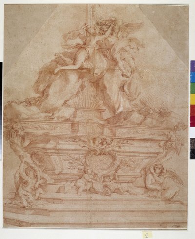 Master Altar-projekt för kyrkan San Siro a Genes (sanguine) av Pierre Puget