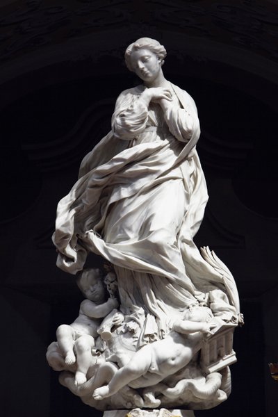 Den obefläckade avlelsen, Santa Maria Immaculate placerad på altaret i det scenografiska kapellet 1669-70 (marmor) av Pierre Puget
