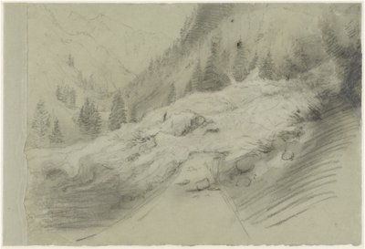 Lavin i ett alpint landskap av Pierre Puvis de Chavannes