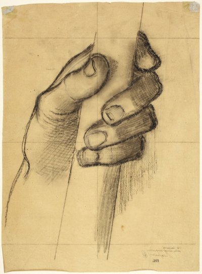 Teckning av en hand som håller en stång av Pierre Puvis de Chavannes