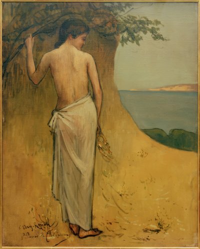 Flicka vid havet av Pierre Puvis de Chavannes