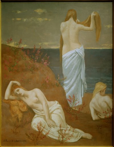 Unga kvinnor vid havet av Pierre Puvis de Chavannes