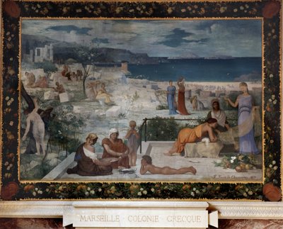 Marseille - grekisk koloni (olja på duk, maroufle på väggen) av Pierre Puvis de Chavannes