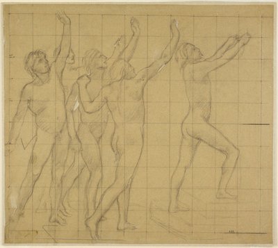 Studie för Sorbonnes halvcirkelformade auditorium (Litteratur, vetenskaper och konst) av Pierre Puvis de Chavannes