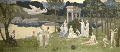 The Sacred Grove, älskade av konsterna och muserna, 1884-89 av Pierre Puvis de Chavannes