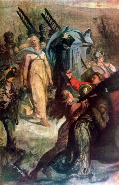 Byns brandmän, detalj, 1857 av Pierre Puvis de Chavannes