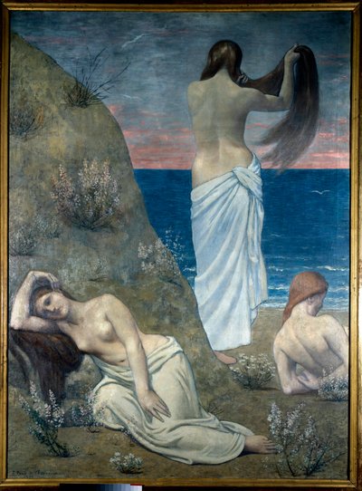Unga flickor vid havet av Pierre Puvis de Chavannes