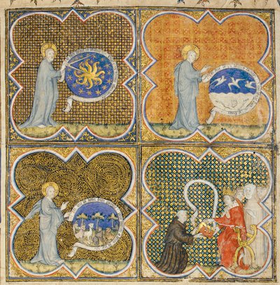 Sida från "The Properties of Things" av engelsmannen Bartholomew i den franska översättningen av Jean Corbechon, ca 1390 av Pierre Remiet