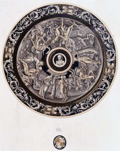 Porslinstallrik från 1500-talet som föreställer Genesis av Pierre Reymond, Limoges av Pierre Reymond