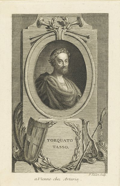 Porträtt av Torquato Tasso 1544-1595, ca 1770. av Pierre Savart