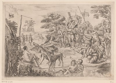 Dianas nymfer Bågskytte av Pierre Scalberge