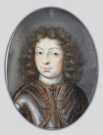 Miniatyr av Karl XI, kung av Sverige, ca 1675-80 (gouache) av Pierre Signac