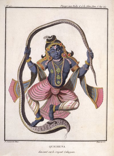 Krishna dansar på Kaliya-ormen, från 