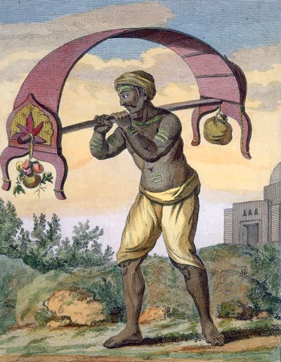 Paeni Caori religiös hängiven bär offer för gudarna, 1782. av Pierre Sonnerat