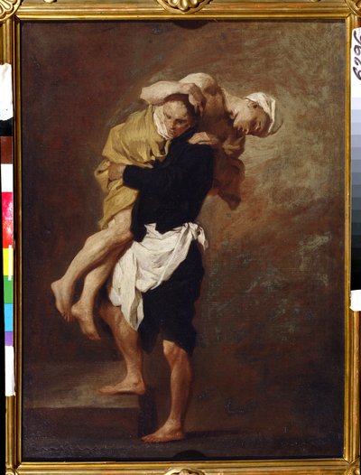 Två siffror (Två siffror). Målning av Pierre Subleyras (1699-1749). Olja på duk, 66 x 49 cm, ca 1736. Fransk 1700-talskonst. Pushkin Museum of Fine Arts, Moskva. av Pierre Subleyras