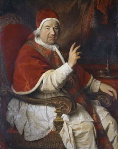 Porträtt av påven Benedikt XIV (1675-1758), målning av Pierre Subleyras (1699-1749) av Pierre Subleyras