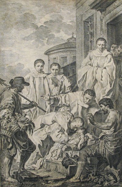 Sankt Benedictus återuppväcker ett barn, 1700-talet. av Pierre Subleyras