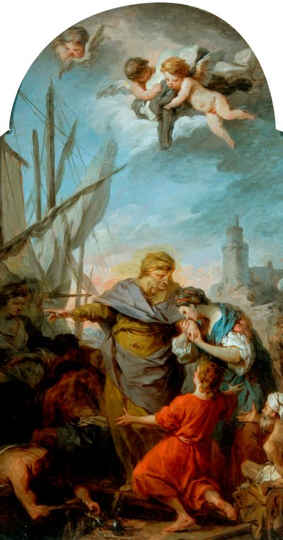 The Embarking of St Paula for the Holy Land, c.1738-39 (olja på duk) av Pierre Subleyras