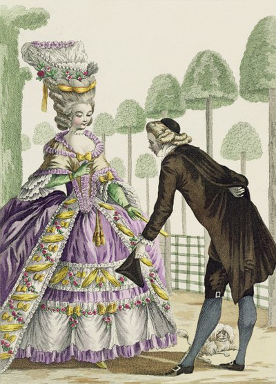 Lady in a Lilac Dress Promenades in the Gardens of the Palais Royal, skylt 13 från 