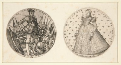 Karl III hertig av Lorraine och Claude av Frankrike av Pierre Woeiriot