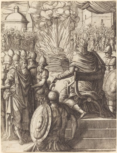 Heraclius dömer tyrann Phocas av Pierre Woeiriot