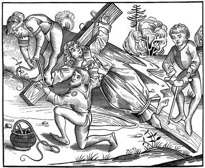 Spädbarnet Richard av Pontoise korsfäst av judar, 1493 1849. av Pierre Wolgmuth