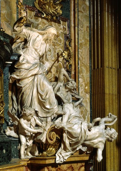 Religion störtar kätteri och hat, ca 1697 (marmor) av Pierre the Younger Le Gros