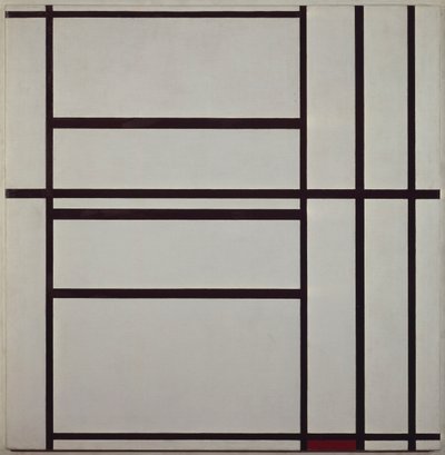 Komposition nr 1 med grått och rött 1938-1939 (olja på duk monterad på trästöd), av Piet Mondrian