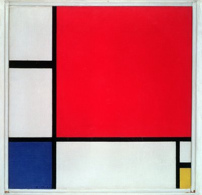 Komposition nr II, i rött, blått och gult av Piet Mondrian
