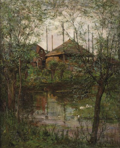 Höstack med pilträd, ca 1897-98 (olja på duk) av Piet Mondrian