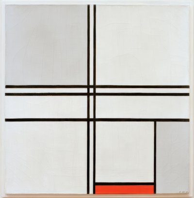 Komposition gråröd av Piet Mondrian