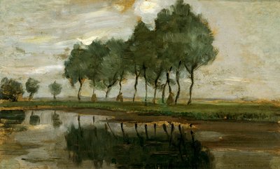 Landskap av träd nära Gein av Piet Mondrian