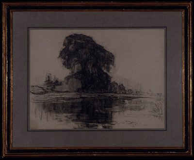 Landzicht Farm: Compositional Study, c.1905 (kol på blågrått papper) av Piet Mondrian