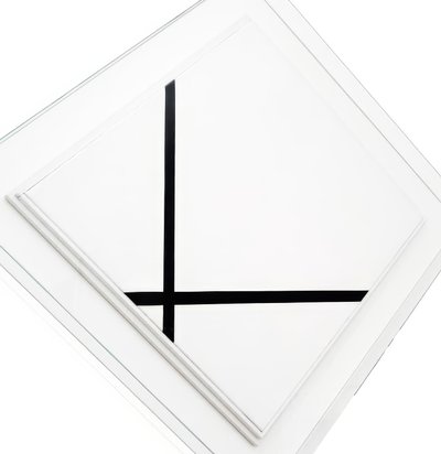 Pastillkomposition med två linjer (olja på duk) av Piet Mondrian