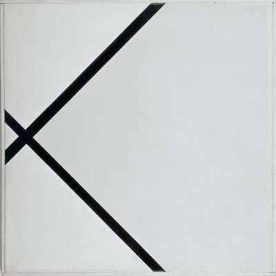 Pastillkomposition med två linjer av Piet Mondrian