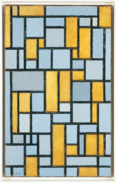 Piet Mondrian (1872–1944), Komposition i grått och ockra, 1918 av Piet Mondrian