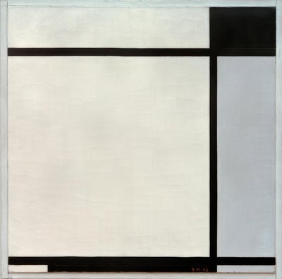 Tablå No.II, med svart och grått av Piet Mondrian
