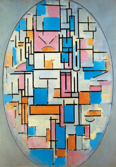 USA, New York, Oval komposition av Piet Mondrian