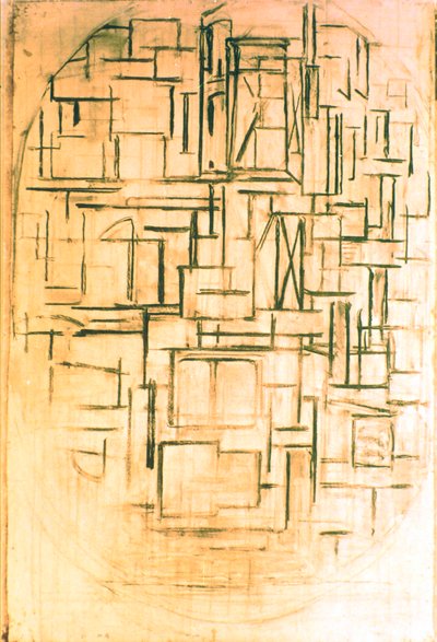 Oval komposition utan titel 1914 av Piet Mondrian