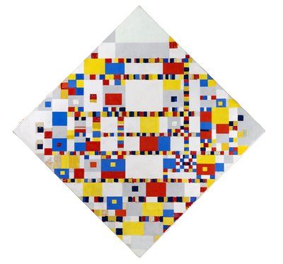 Victory Boogie Woogie (oavslutad) av Piet Mondrian