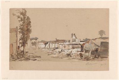 Ruinerna av Bodegraven efter branden den 31 maj 1870 av Piet Schipperus