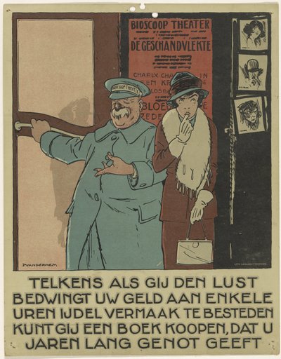 Portvakt för en biograf Kampanj för att marknadsföra boken (serietitel) av Piet van der Hem