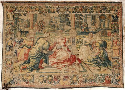 Mark Antony och Cleopatra Tapestry av Pieter (attr. to) Coecke van Aelst