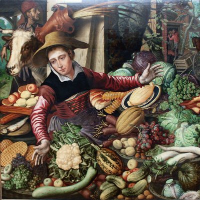 Tyska: Marktfrau am Gemüsestand Marknadskvinna vid grönsaksstånd av Pieter Aertsen