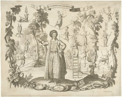 Akrobater och vandrare på lina av Pieter Balthasar Bouttats