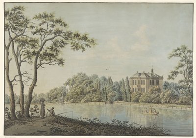 Vy över huset över Holland med tekuppel på Vecht i Nieuwersluis av Pieter Bartholomeusz. Barbiers