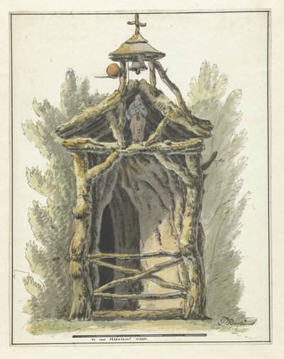 Eremitage med staty av ett helgon av Pieter Bartholomeusz. Barbiers