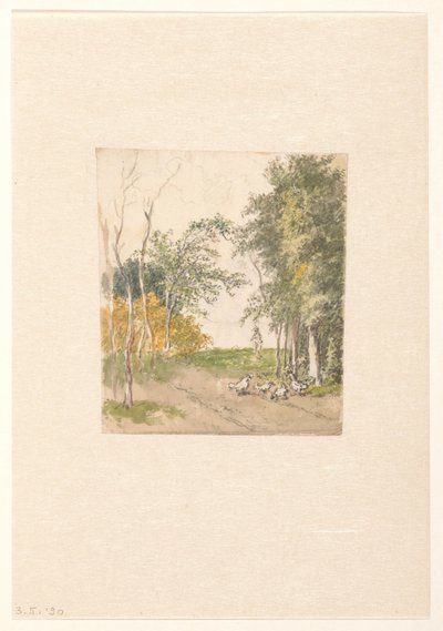 Landskap med höns längs vägen av Pieter Bartholomeusz. Barbiers