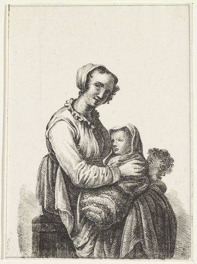 Mamma med baby och toddler av Pieter Bartholomeusz. Barbiers