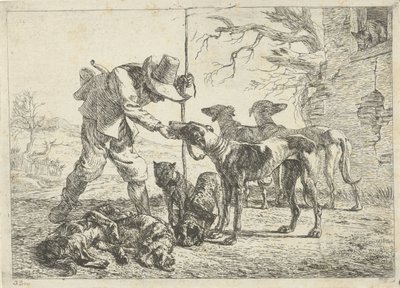 Jägare med sju hundar Olika djur (serietitel) av Pieter Bodding van Laer